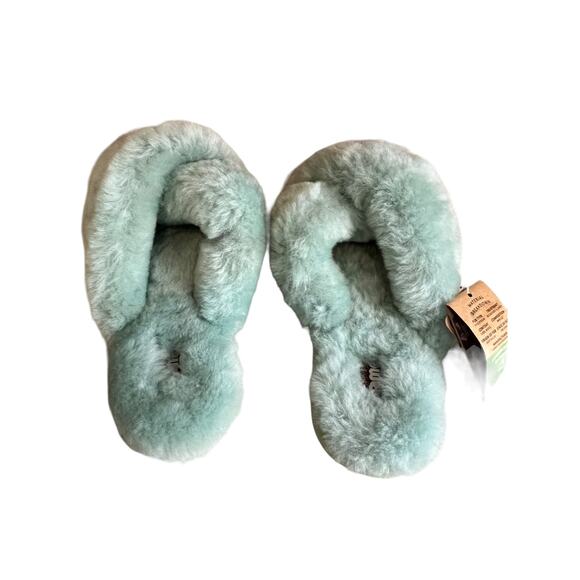 LAMO Fuzzy Sheepskin Shearling Slides Flip Flops M - Picture 6 of 9